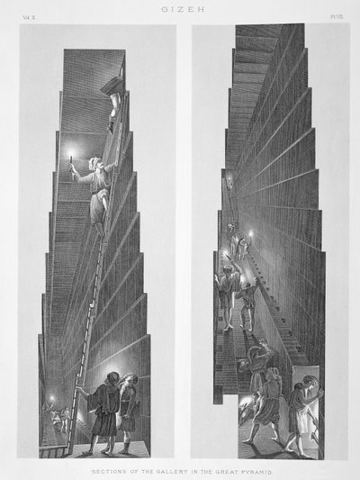 Abschnitte der Galerie in der Großen Pyramide von Gizeh von English School